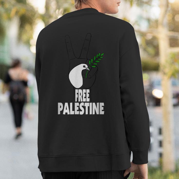 West Bank Middle East Peace Dove Olive Branch Free Palestine Sweatshirt Back Print