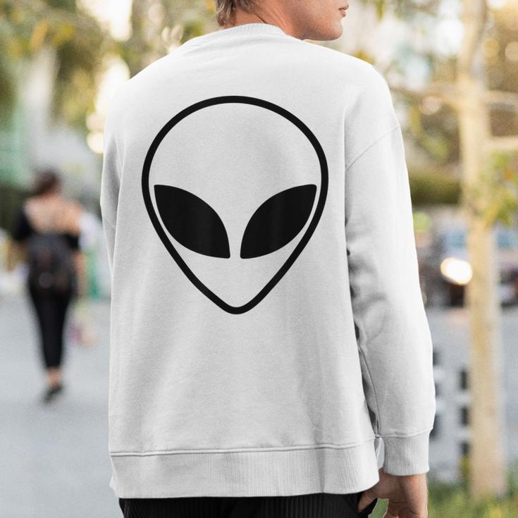 Alien Alien Face 90'S Rave Sweatshirt Back Print