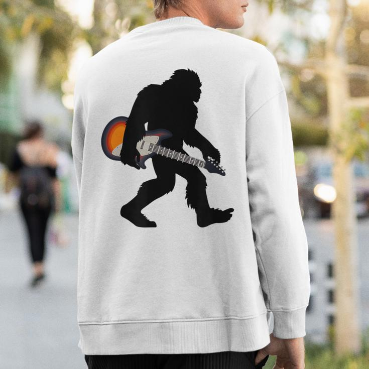 Bigfoot Musician Sasquatch Meme Electric Guitar Sweatshirt Back Print