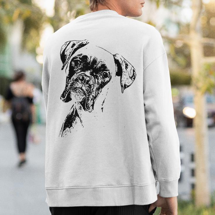 Boxer Dog Face Dog Lovers Boxer Dog Sweatshirt Back Print