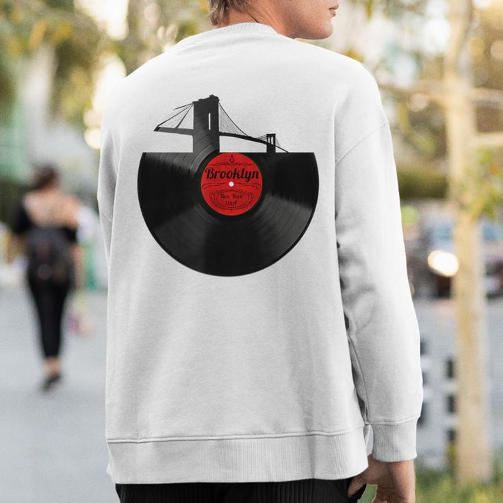 Brooklyn Bridge New York Nyc Vinyl Record Sweatshirt Back Print