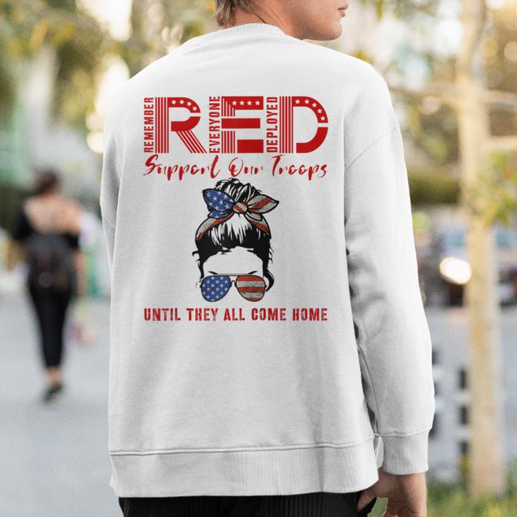 On Friday We Wear Red Friday Military Support Troops Us Flag Sweatshirt Back Print