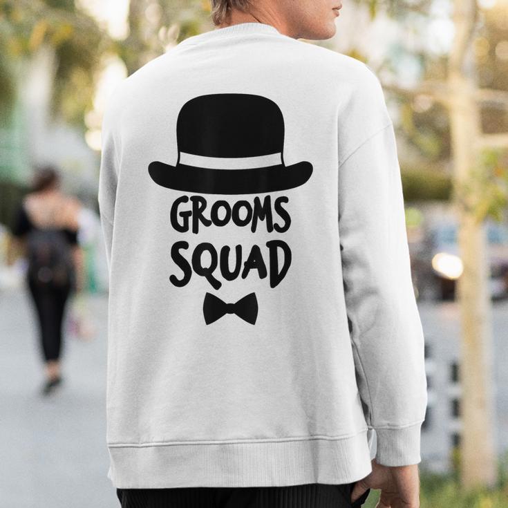 Grooms Squad White For Bachelor Party Sweatshirt Back Print