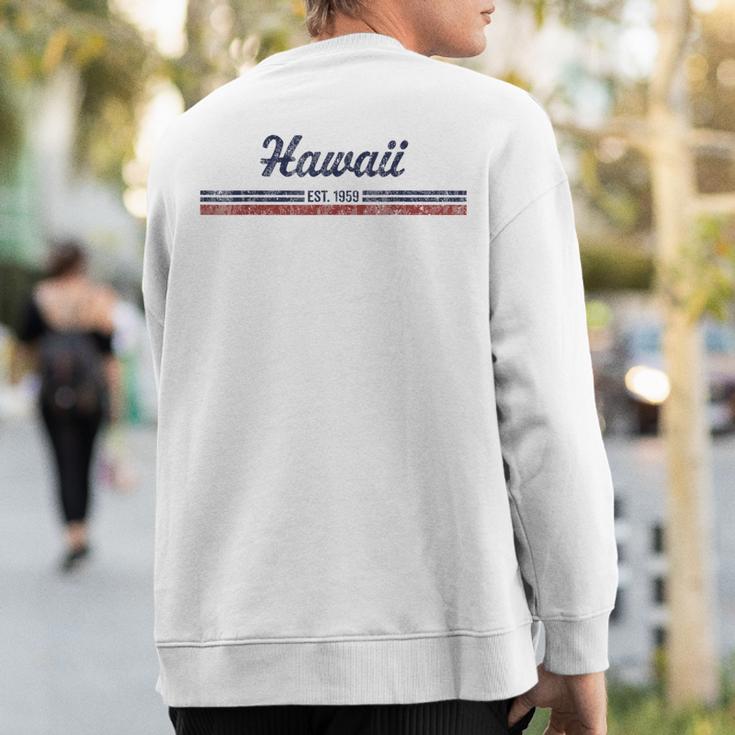 Hawaii Vintage American Flag Retro Sweatshirt Back Print