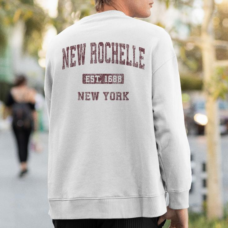 New Rochelle New York Ny Vintage Athletic Sports Sweatshirt Back Print