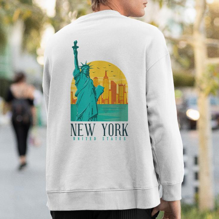 Statue Of Liberty Retro Vintage New York City Nyc Ny Sweatshirt Back Print
