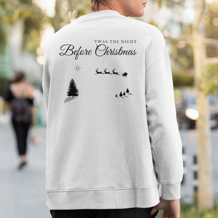 'Twas The Night Before Christmas Santa & Reindeer Sweatshirt Back Print