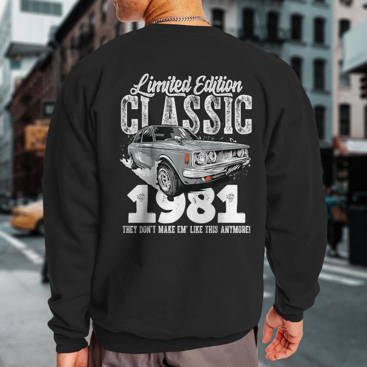 42Nd Birthday Vintage Classic Car 1981 B-Day 42 Year Old Sweatshirt Back Print