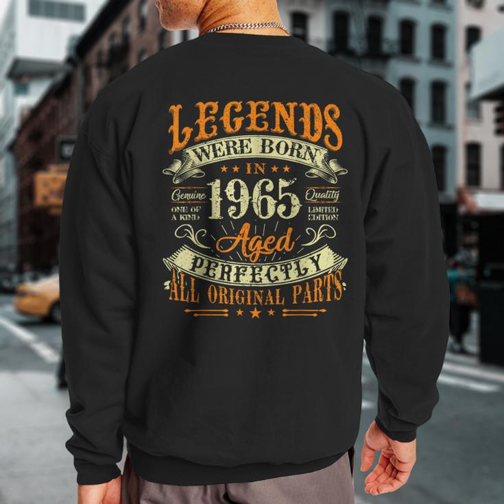 58Th Birthday 58 Years Old Vintage Legends Born In 1965 Sweatshirt Back Print