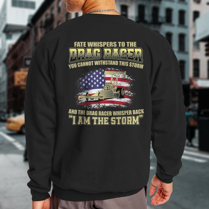 American Drag Racing Usa Flag Muscle Car Dragster Sweatshirt Back Print
