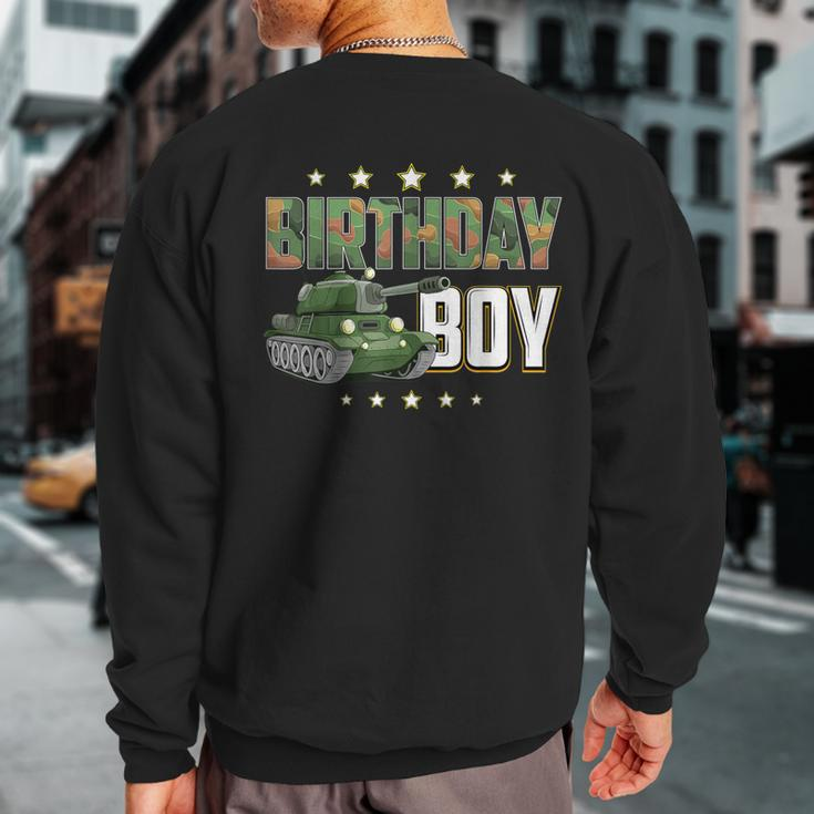 Birthday Boy Army Soldier Birthday Military Themed Camo Sweatshirt Back Print