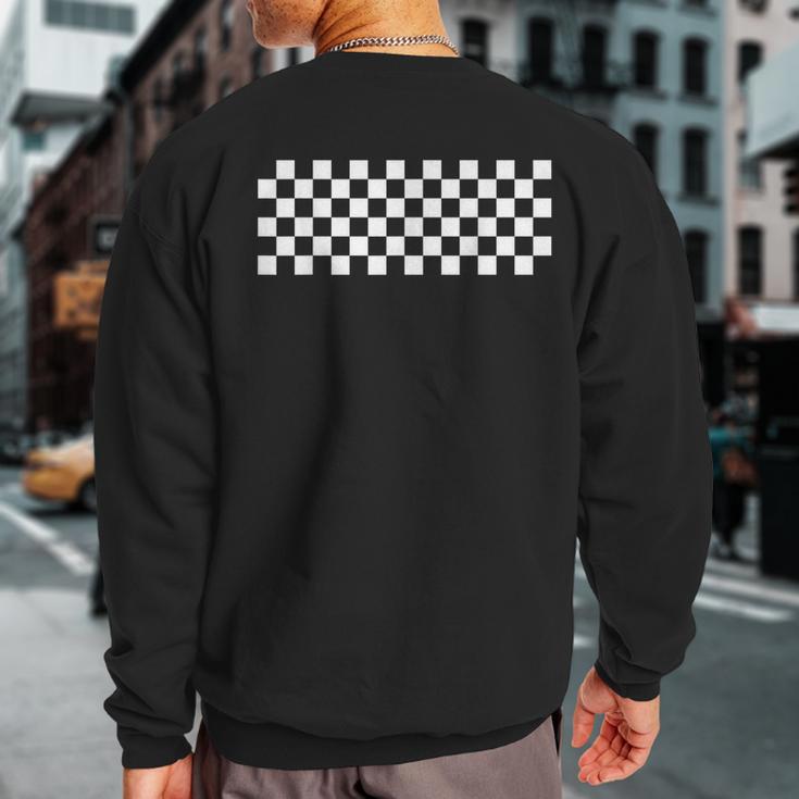 Car Racing Checkered Finish Line Flag Automobile Motor Race Sweatshirt Back Print