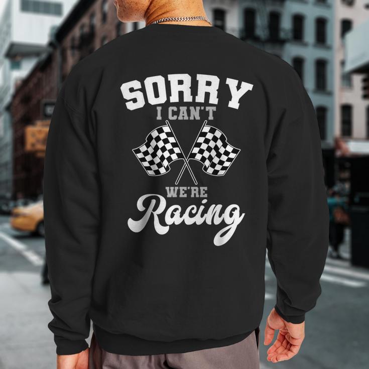 Car Racing Finish Line Automobile Sport Racer Checkered Flag Sweatshirt Back Print