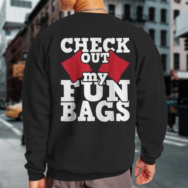 Check Out My Funbags Cornhole Player Bean Bag Game Sweatshirt Back Print