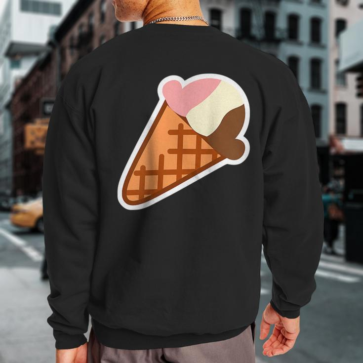 Chocolate Strawberry Vanilla Neapolitan Dessert Ice Cream Sweatshirt Back Print