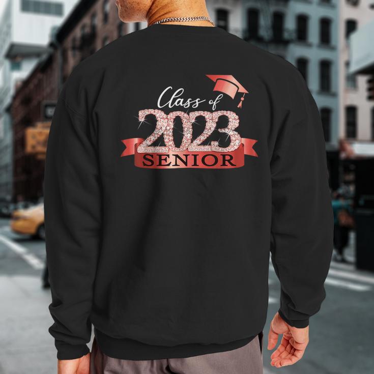 Class Of 2023 Senior I School Color Decoration Red Black Sweatshirt Back Print