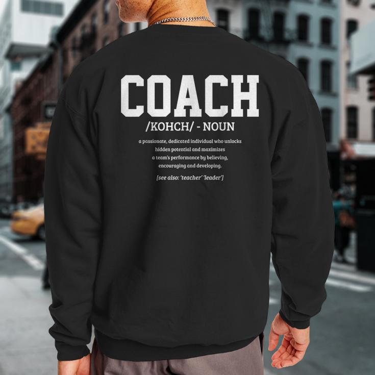 Coach Definition Handball Football Trainer Sport Sweatshirt Back Print