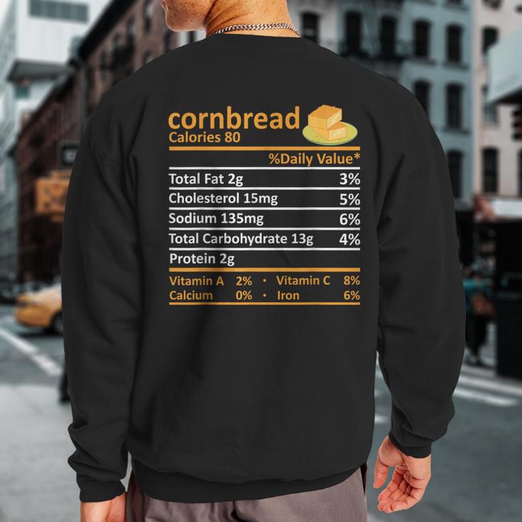 Cornbread Nutrition Food Thanksgiving Costume Christmas Sweatshirt Back Print