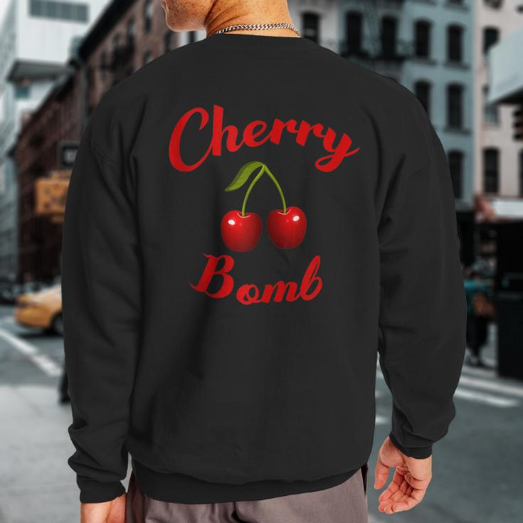 Cute Cherry Bomb Retro 70S Vintage Style Fruits Idea Sweatshirt Back Print