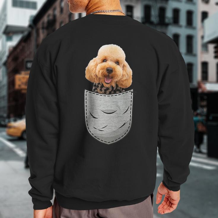 Cute Poodle Pudelhund Caniche Dog Lovers And Pocket Owner Sweatshirt Back Print