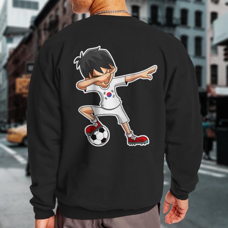 Dabbing Soccer Boy South Korea Korean Flag Jersey Sweatshirt Back Print