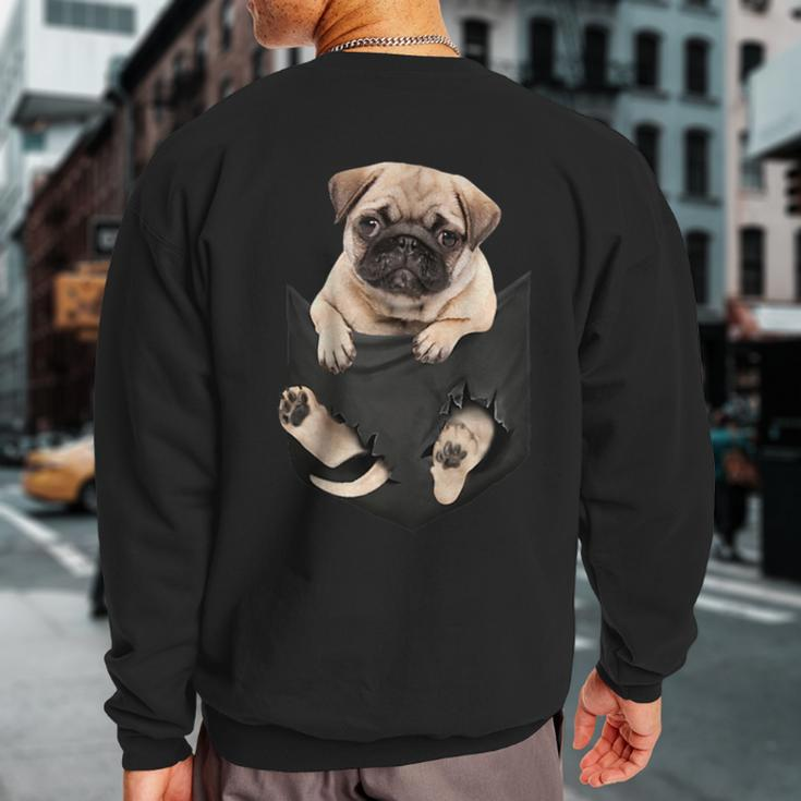 Dog Lovers Pug In Pocket Dog Pug Sweatshirt Back Print
