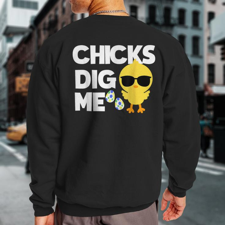 Easter Chicks Dig Me BoysToddler Men Sweatshirt Back Print