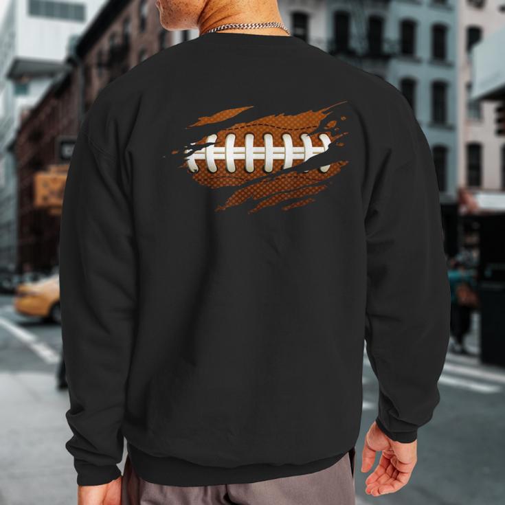 Football Lover Football Ripped s Sweatshirt Back Print