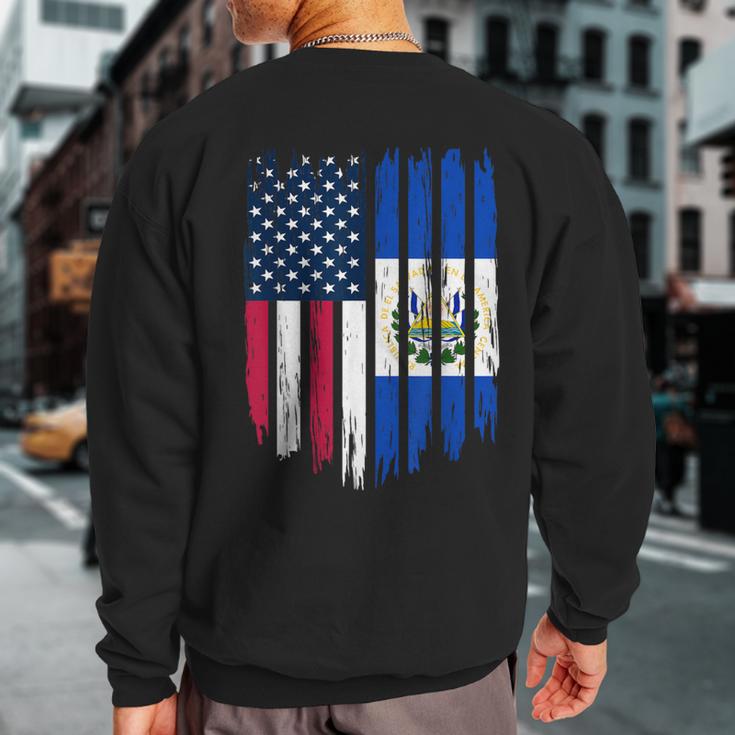 Foreigner Immigrant Usa United States El Salvador Flag Sweatshirt Back Print