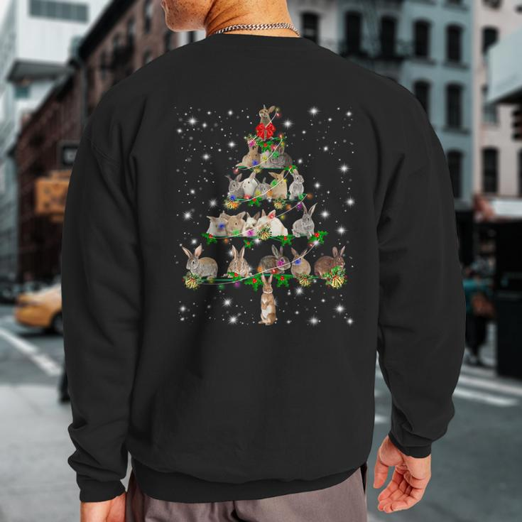 Rabbits Christmas Tree Ornament Decor Sweatshirt Back Print