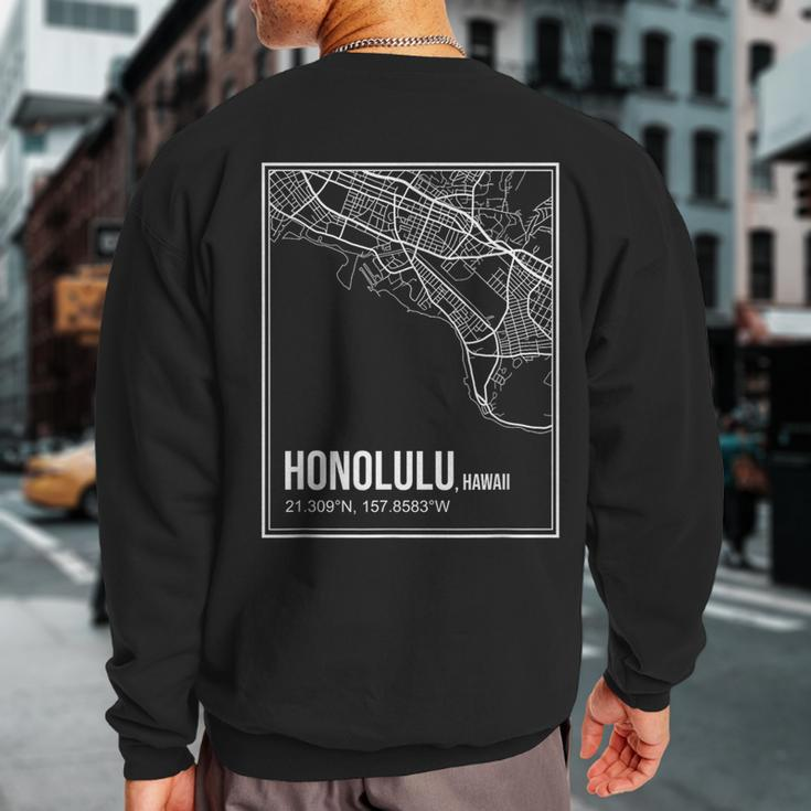 Honolulu Road Map Sweatshirt Back Print