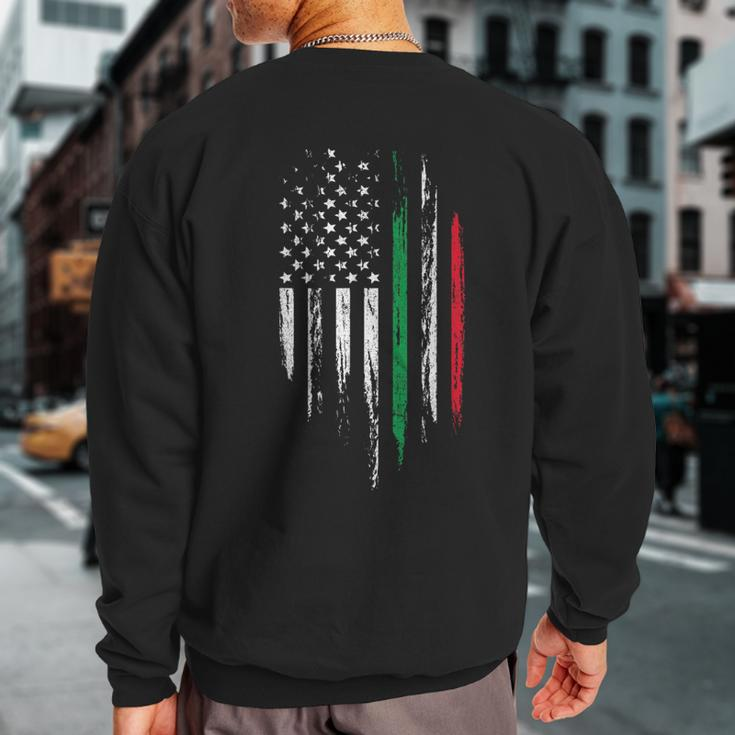 Italian American Flag Combo Italy Usa Italia Patriotic Sweatshirt Back Print
