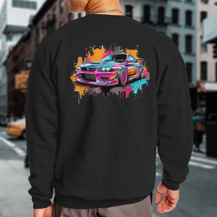 Jdm Car Tuning Japanese Domestic Market Automotiv Drifting Sweatshirt Back Print