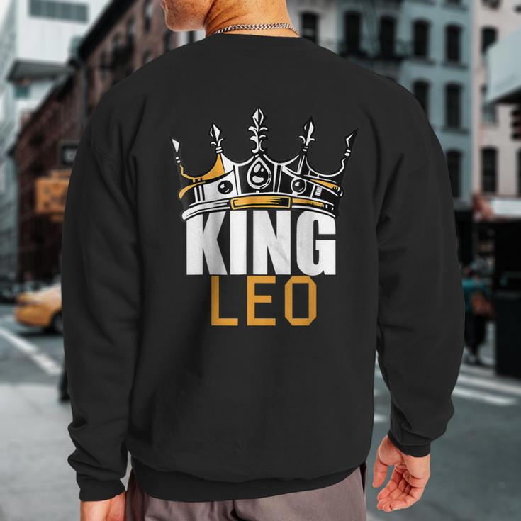 King Leo Birthday Horoscope Zodiac Sign Astrology Sweatshirt Back Print