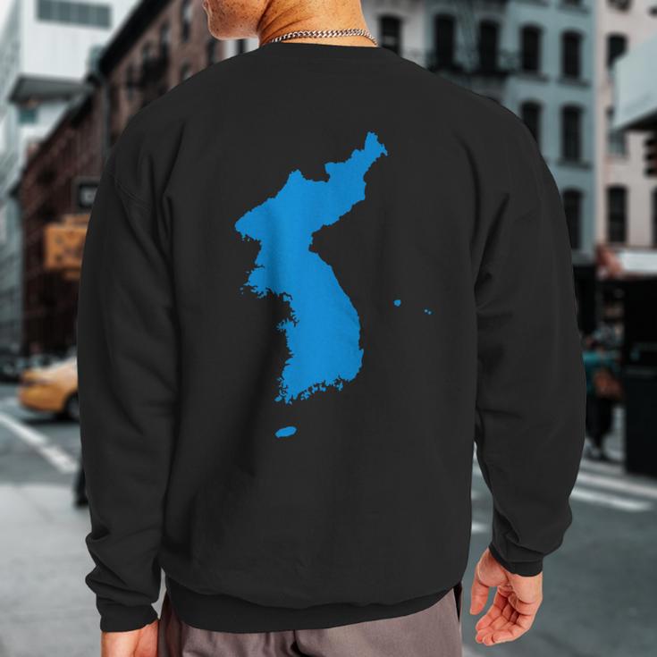 Korean Reunification Peninsula Map Sweatshirt Back Print