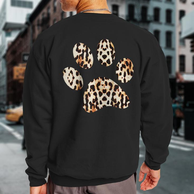 Leopard Cheetah Paw Print Sweatshirt Back Print