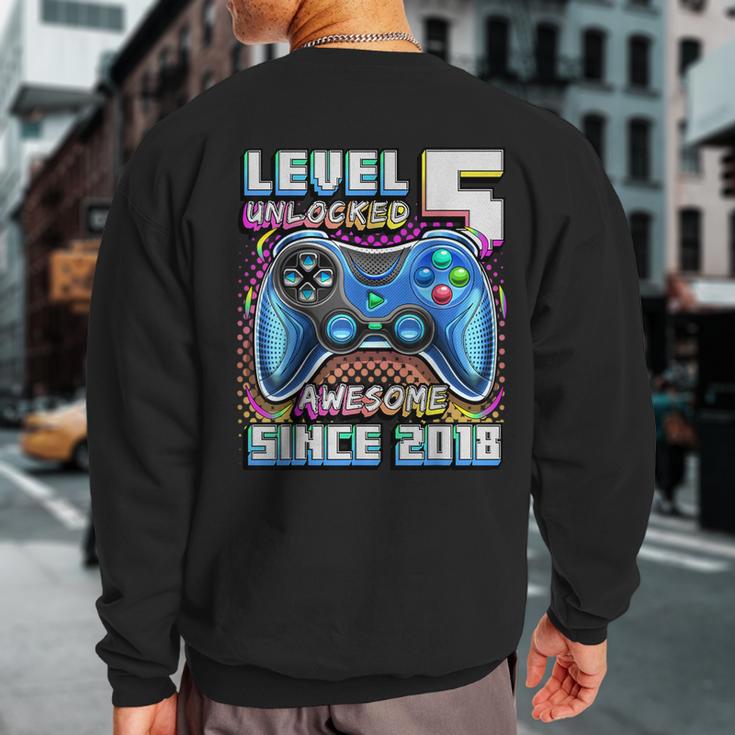 Level 5 Unlocked Awesome 2018 Video Game 5Th Birthday Sweatshirt Back Print