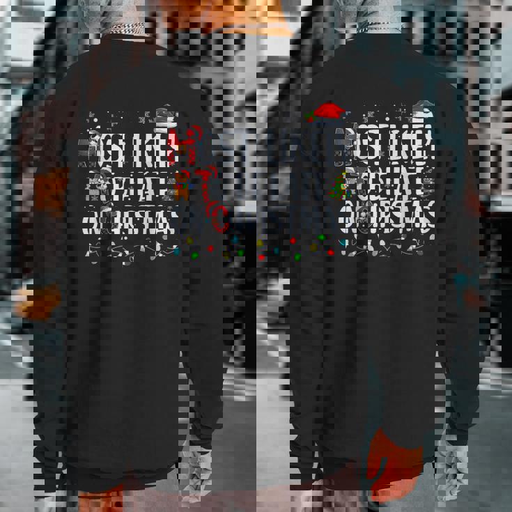 Most Likely To Be Late On Christmas Family Matching Xmas Sweatshirt Back Print