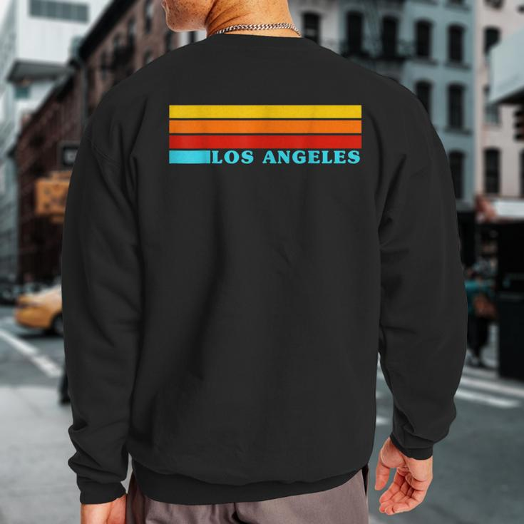 Los Angeles Usa Colorful Stripes Cool Vintage Style Sweatshirt Back Print