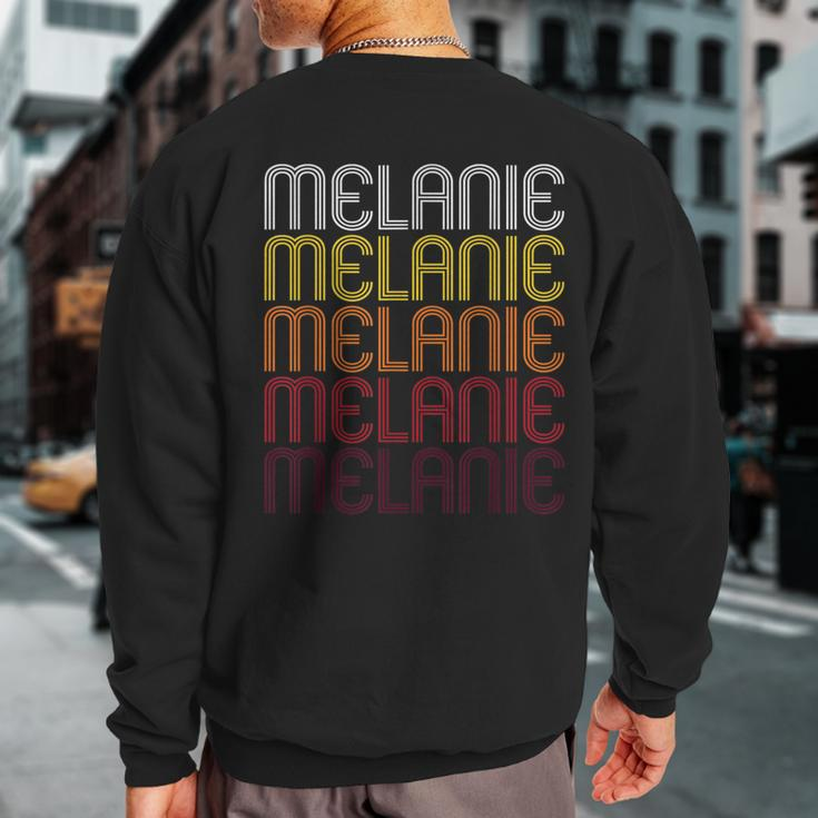 Melanie Retro Wordmark Pattern Vintage Style Sweatshirt Back Print