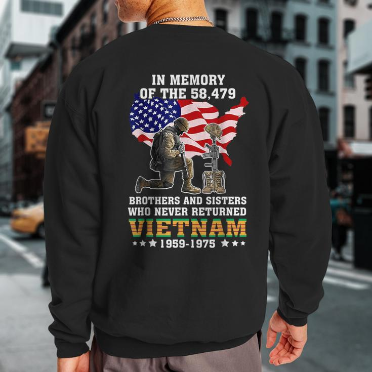 In Memory Of The 58479 Vietnam Veteran Stand For Us Flag Sweatshirt Back Print
