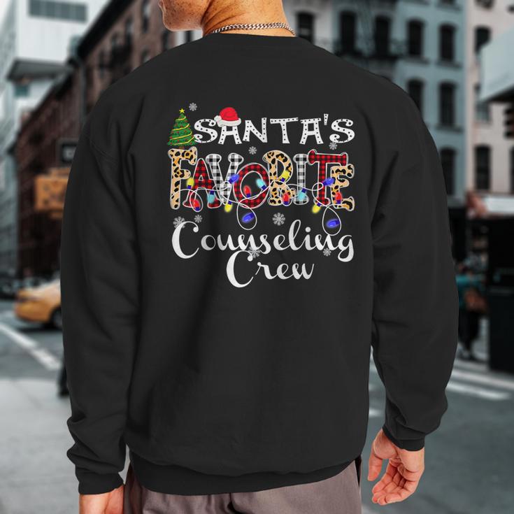 Merry Christmas Santa's Favorite Counseling Crew Sweatshirt Back Print