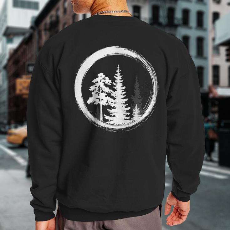 Minimalist Tree Forest Outdoors And Nature Graphic Sweatshirt Back Print