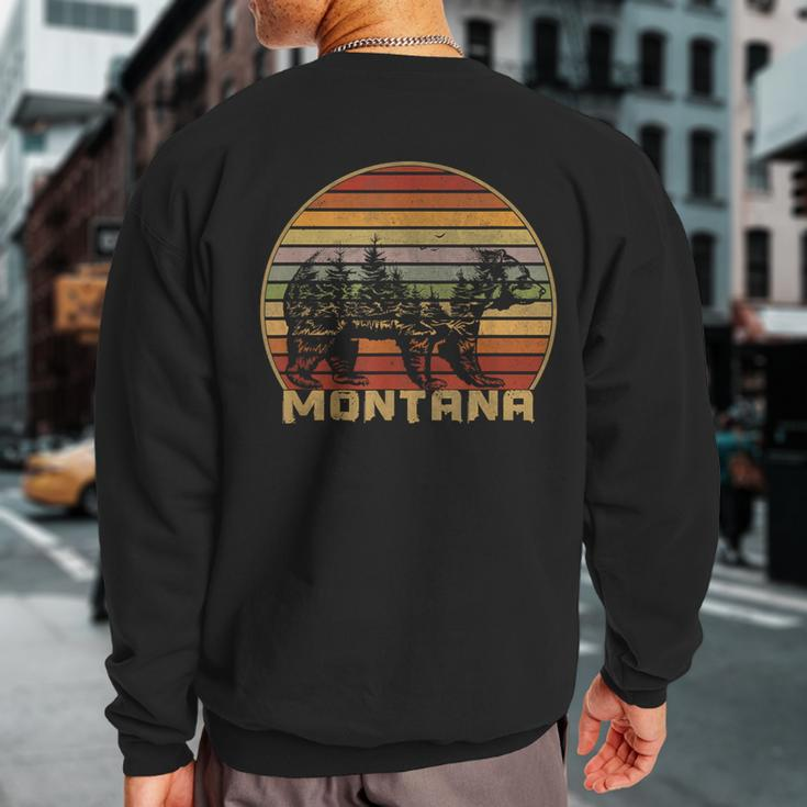 Montana Vintage Grizzly Bear Nature Retro Sweatshirt Back Print