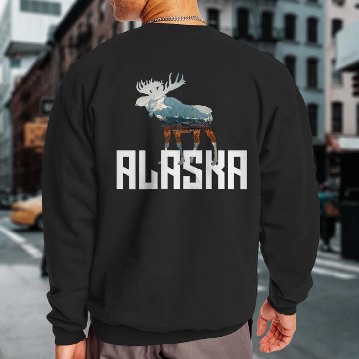 Moose Alaska Last Frontier Alaska Bear Sweatshirt Back Print