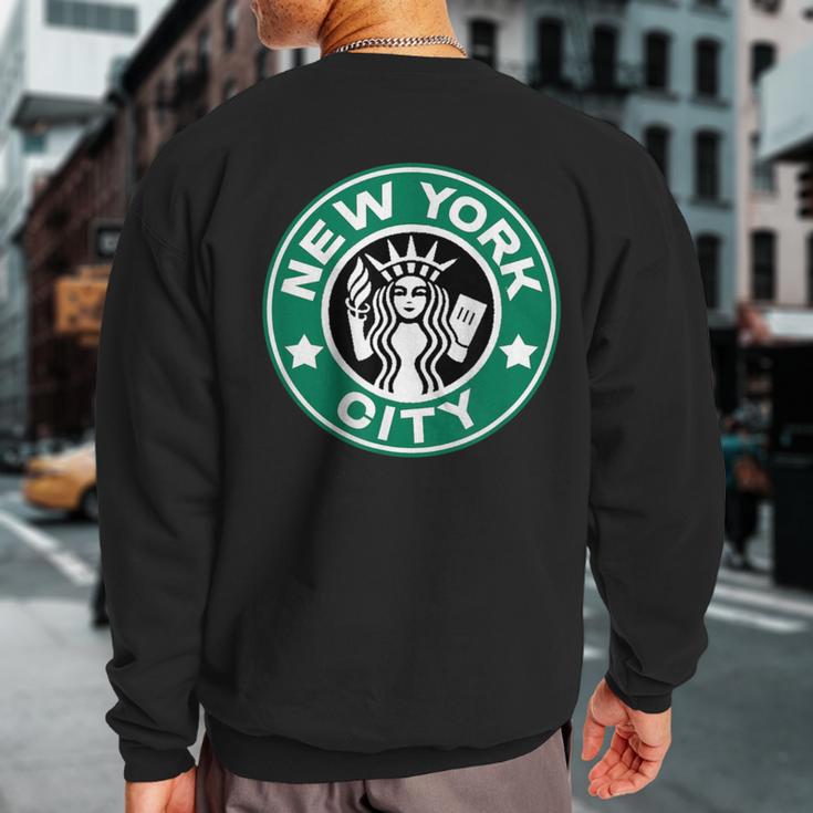 New York City Trip Souvenir Statue Of Liberty Big Apple Sweatshirt Back Print