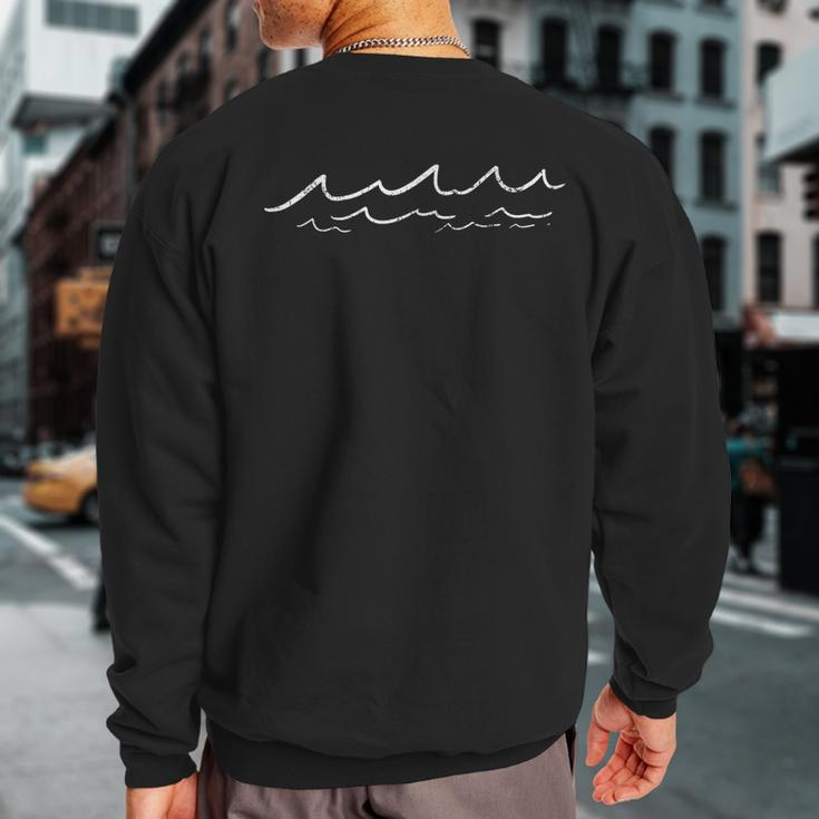 Ocean Sea Wave Vintage Sweatshirt Back Print