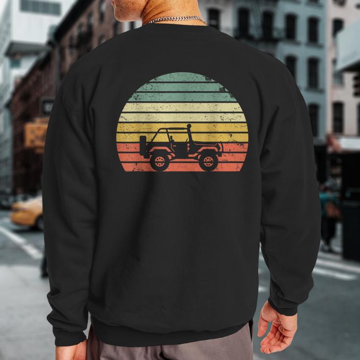 Off Road Vintage Retro Sunset Off Road 4X4 Sweatshirt Back Print