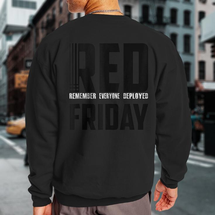 Red Friday Remember Everyone Deployed Military Sweatshirt Back Print