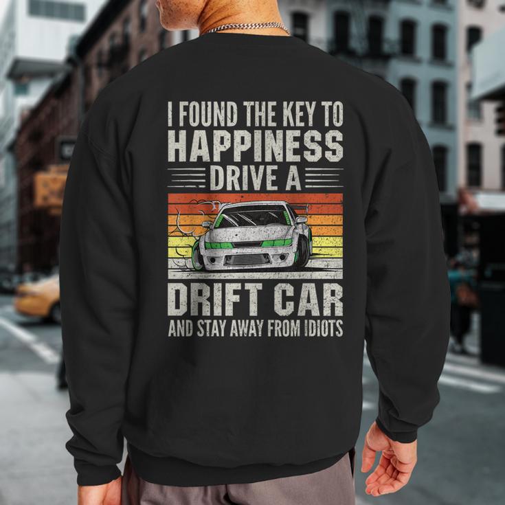 Retro Vintage Japanese Drift Car Drifting Sweatshirt Back Print